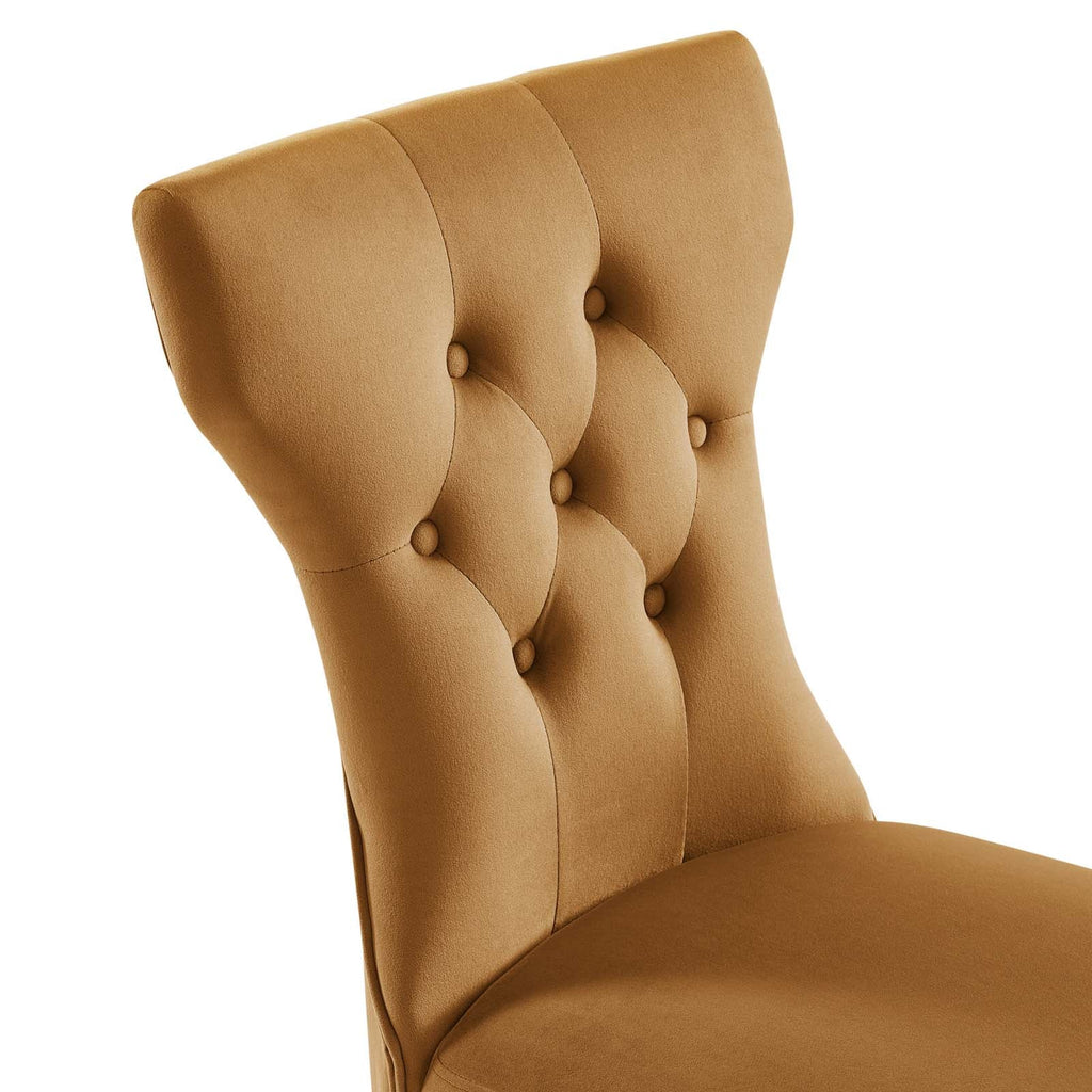 Silhouette Performance Velvet Dining Chairs Set of 2 by Modway