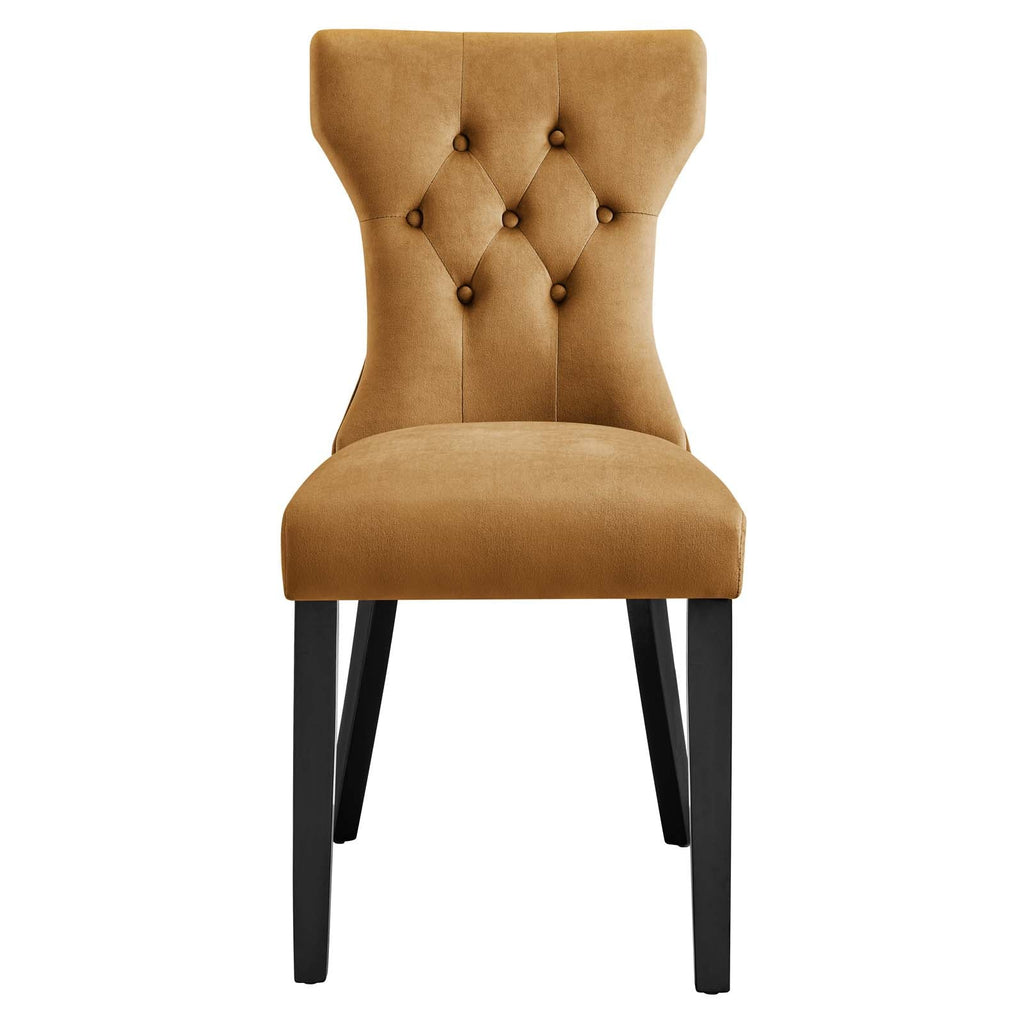 Silhouette Performance Velvet Dining Chairs Set of 2 by Modway