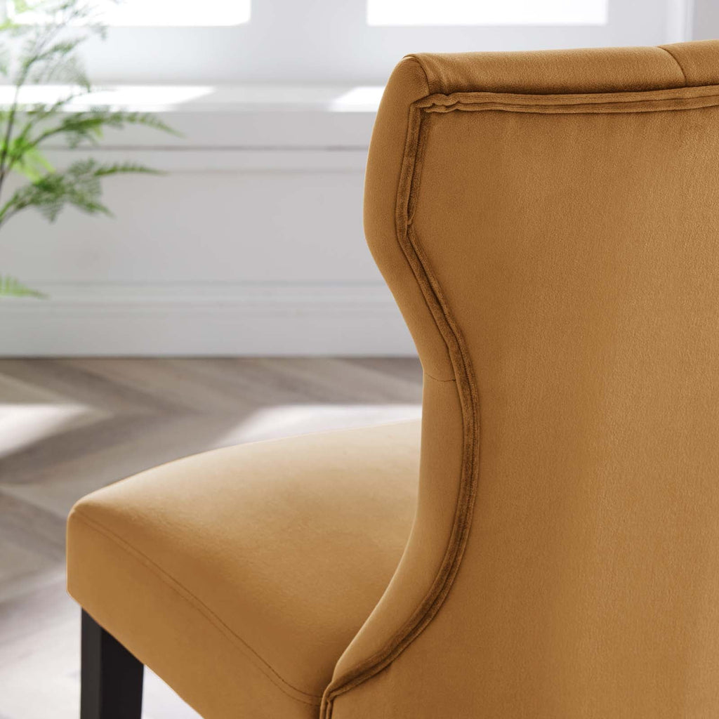 Silhouette Performance Velvet Dining Chairs Set of 2 by Modway