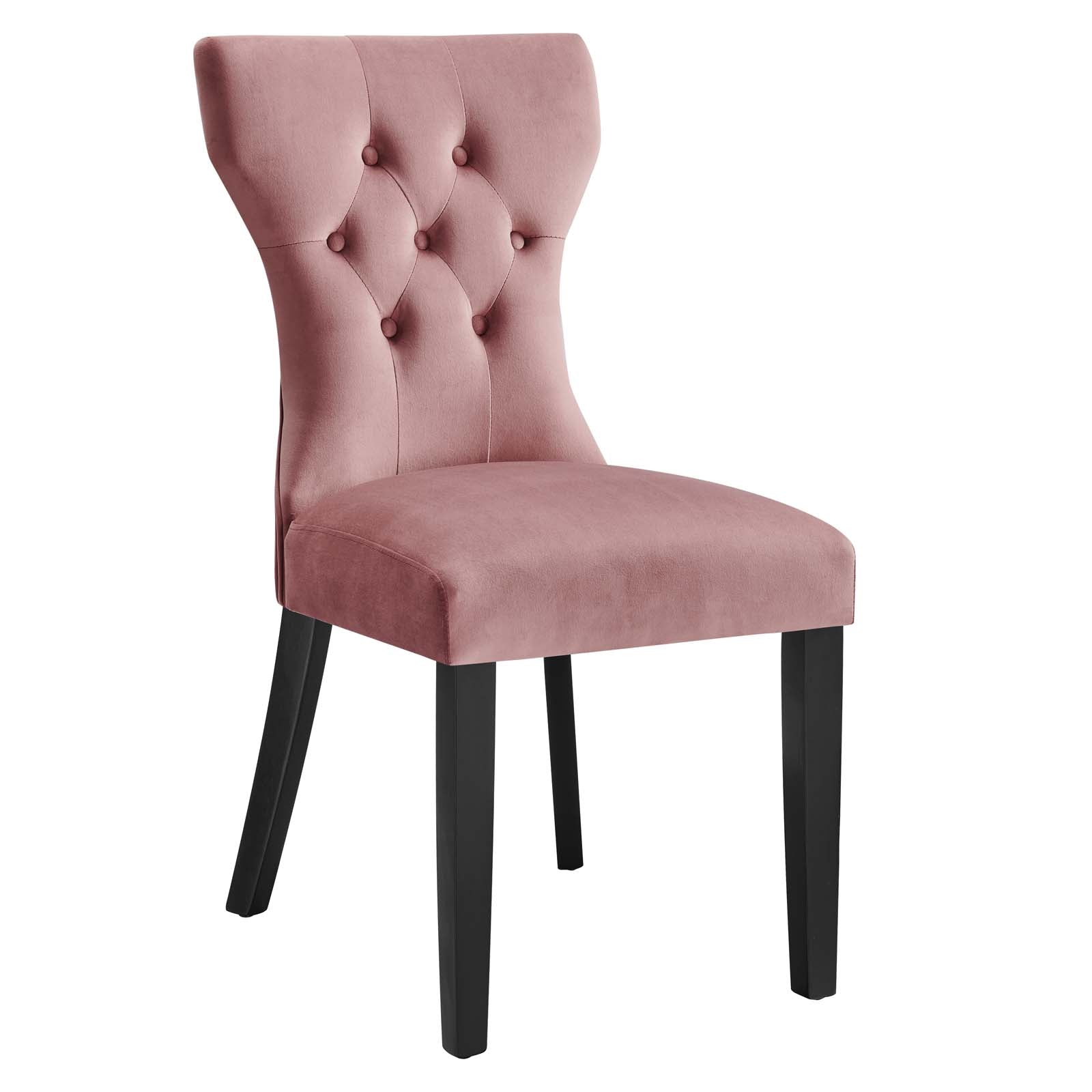 Silhouette Performance Velvet Dining Chairs Set of 2 by Modway
