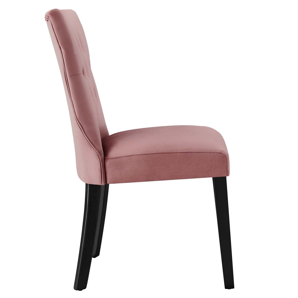 Silhouette Performance Velvet Dining Chairs Set of 2 by Modway