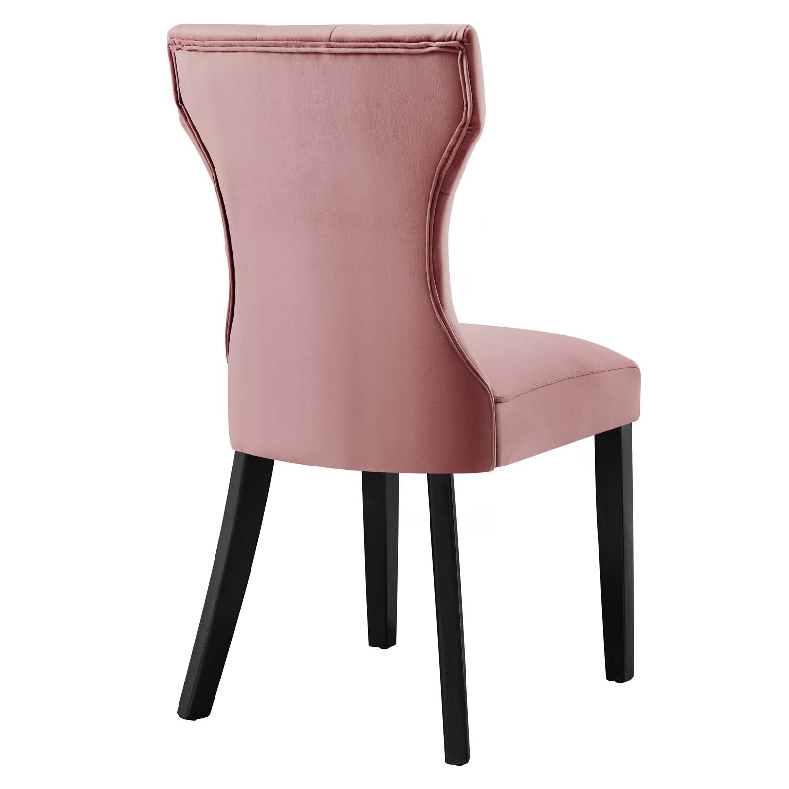 Silhouette Performance Velvet Dining Chairs Set of 2 by Modway