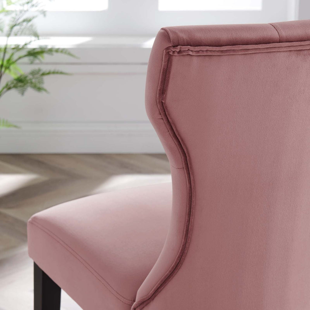 Silhouette Performance Velvet Dining Chairs Set of 2 by Modway