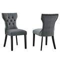 Silhouette Performance Velvet Dining Chairs Set of 2 by Modway