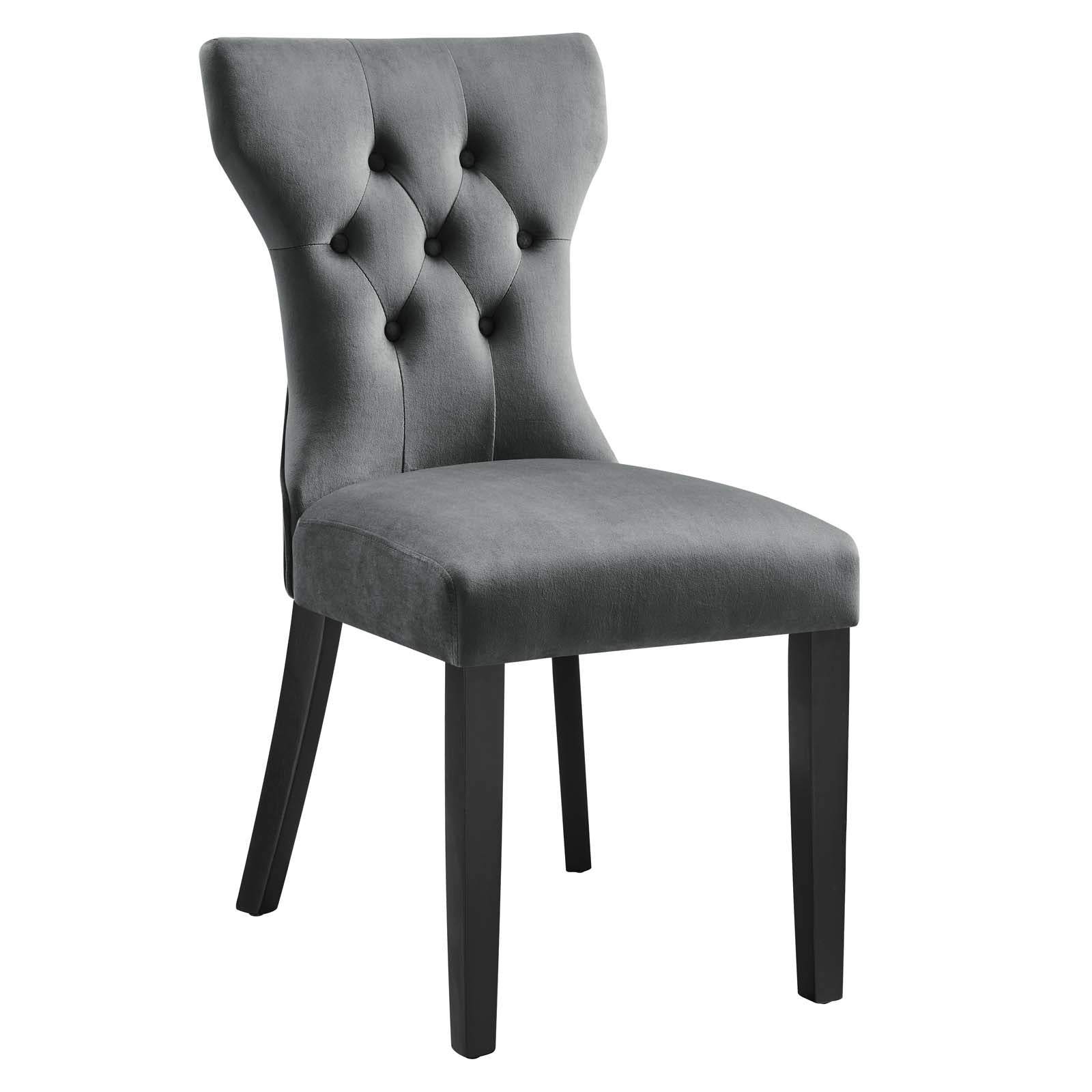Silhouette Performance Velvet Dining Chairs Set of 2 by Modway