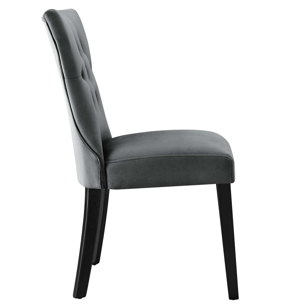 Silhouette Performance Velvet Dining Chairs Set of 2 by Modway