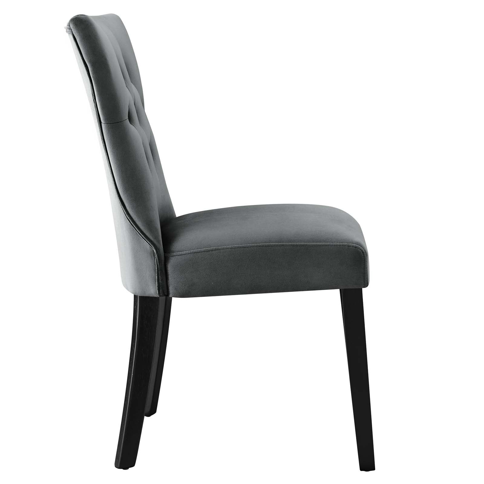 Silhouette Performance Velvet Dining Chairs Set of 2 by Modway