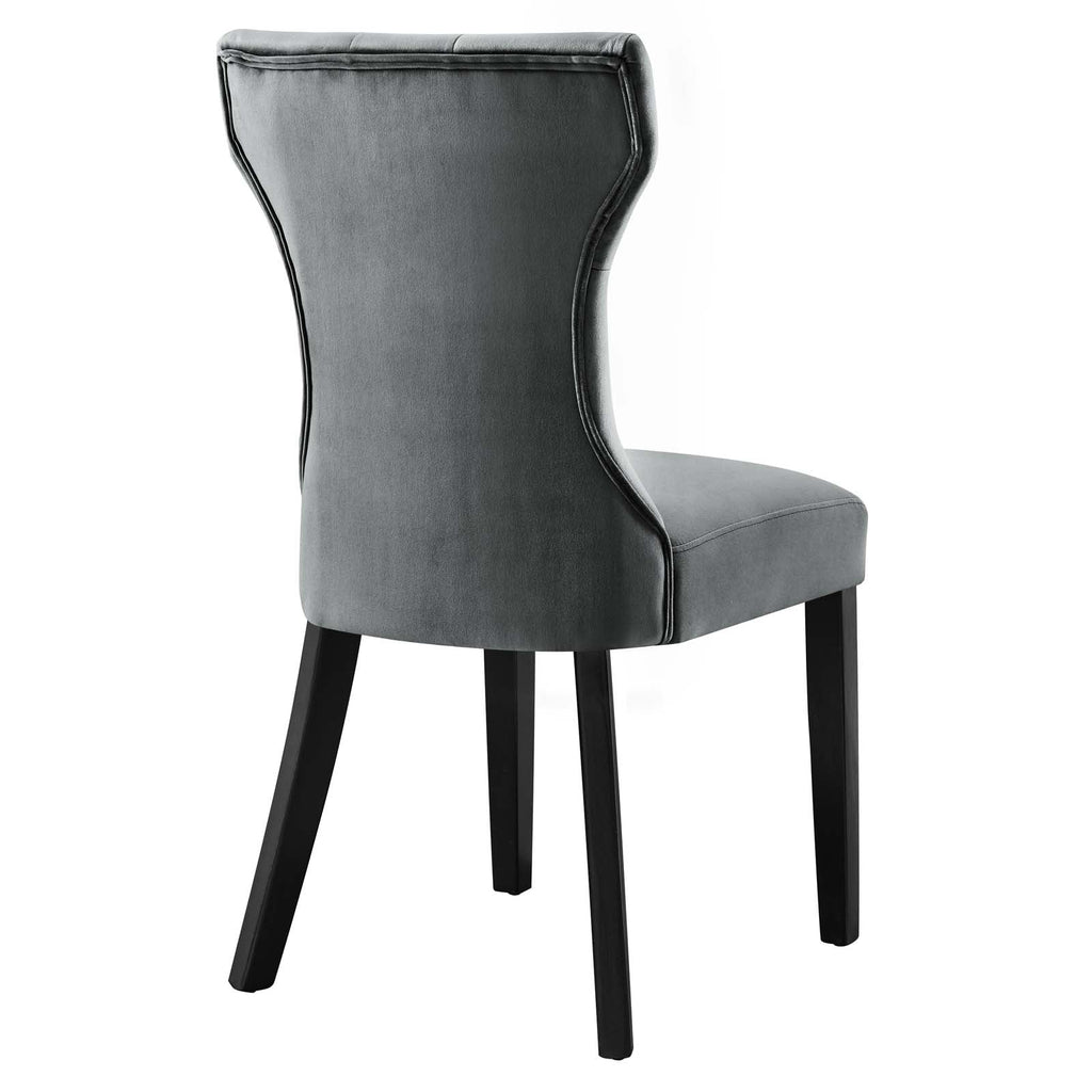 Silhouette Performance Velvet Dining Chairs Set of 2 by Modway