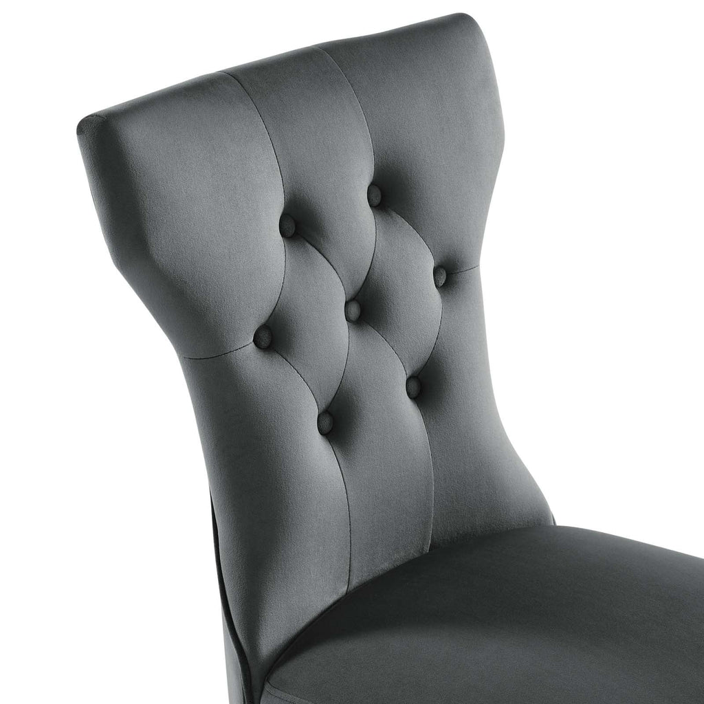 Silhouette Performance Velvet Dining Chairs Set of 2 by Modway