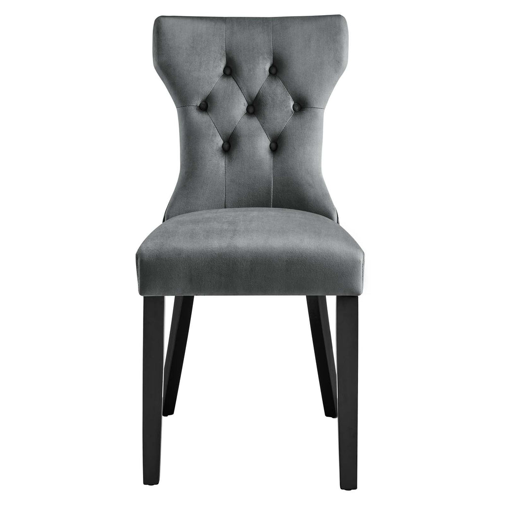Silhouette Performance Velvet Dining Chairs Set of 2 by Modway