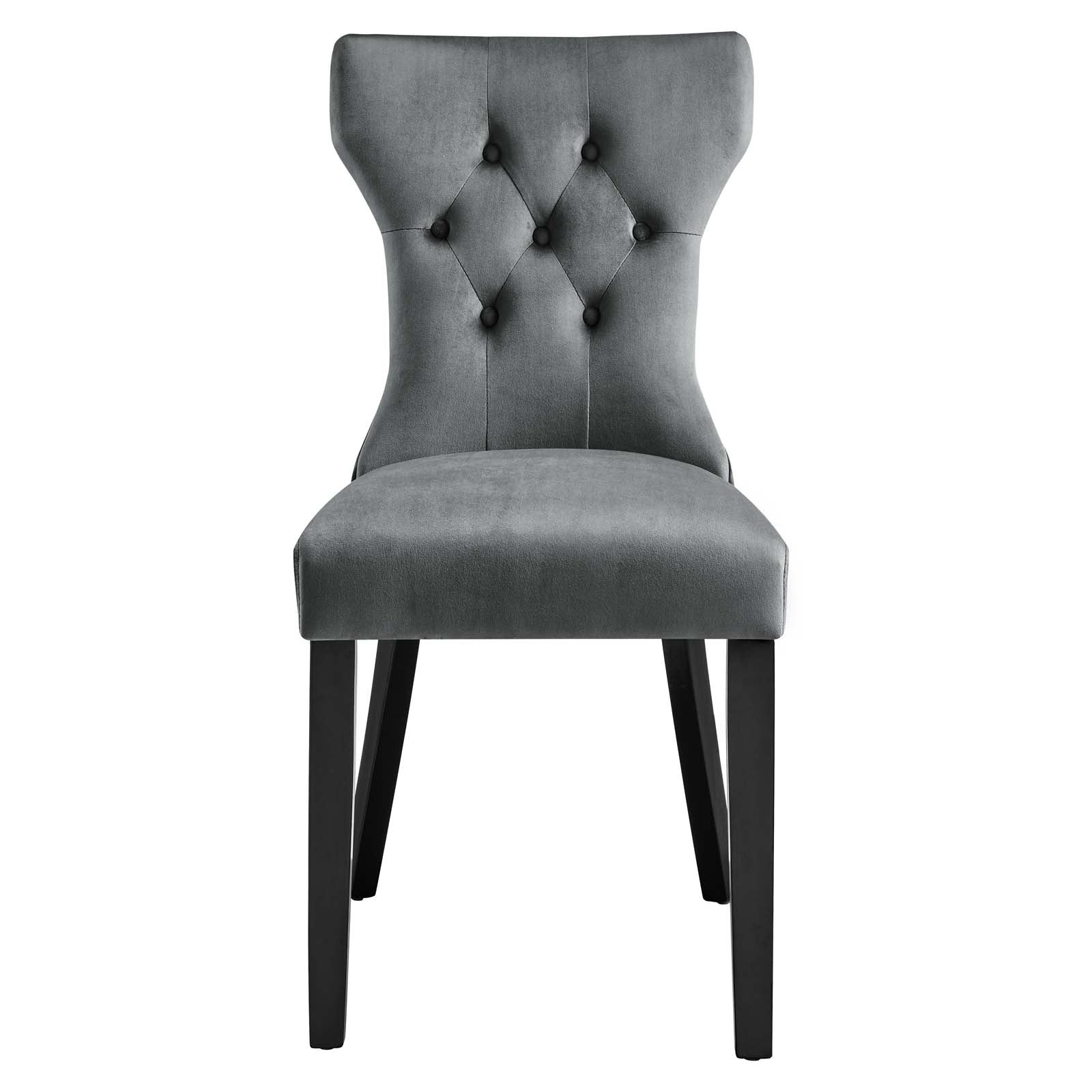 Silhouette Performance Velvet Dining Chairs Set of 2 by Modway