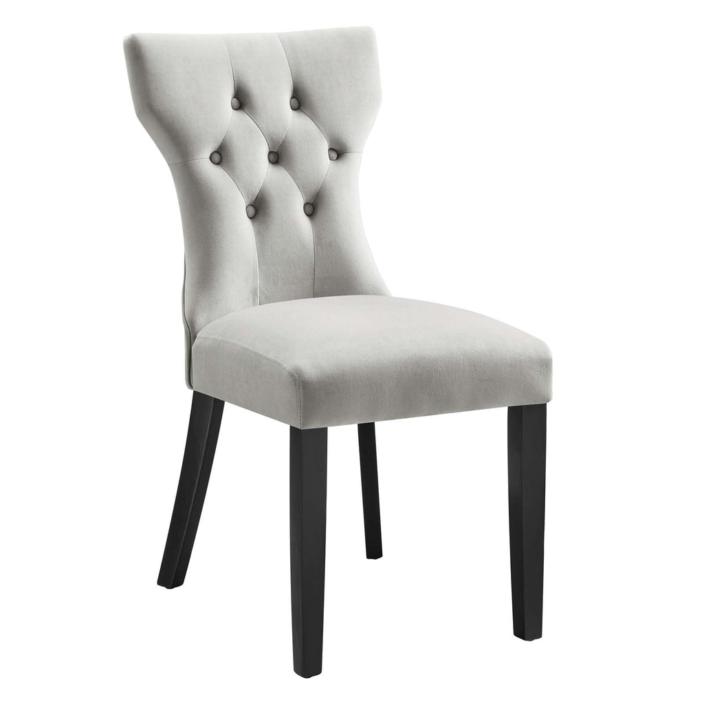 Silhouette Performance Velvet Dining Chairs Set of 2 by Modway