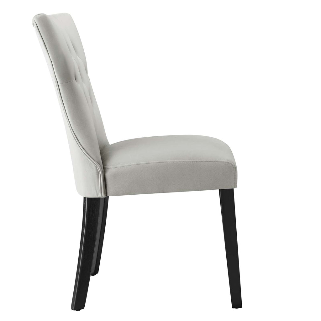 Silhouette Performance Velvet Dining Chairs Set of 2 by Modway