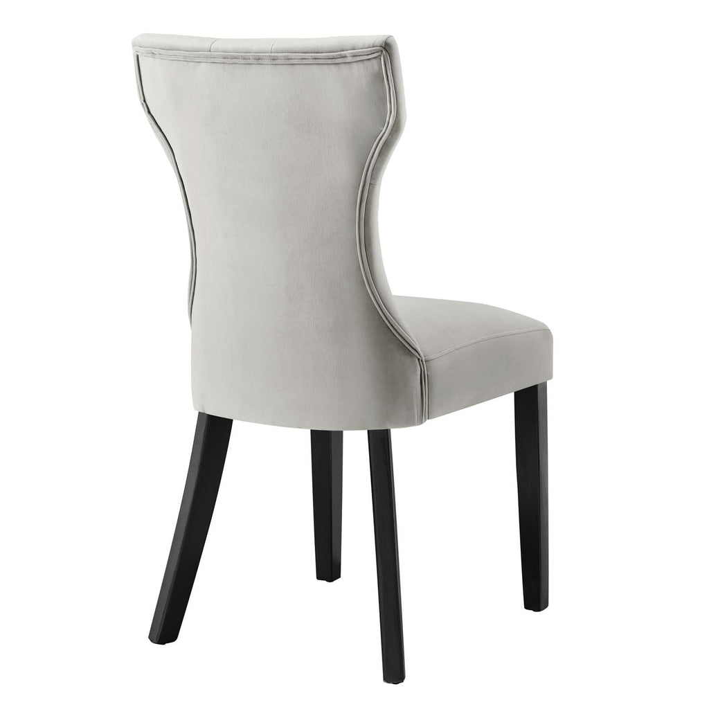 Silhouette Performance Velvet Dining Chairs Set of 2 by Modway