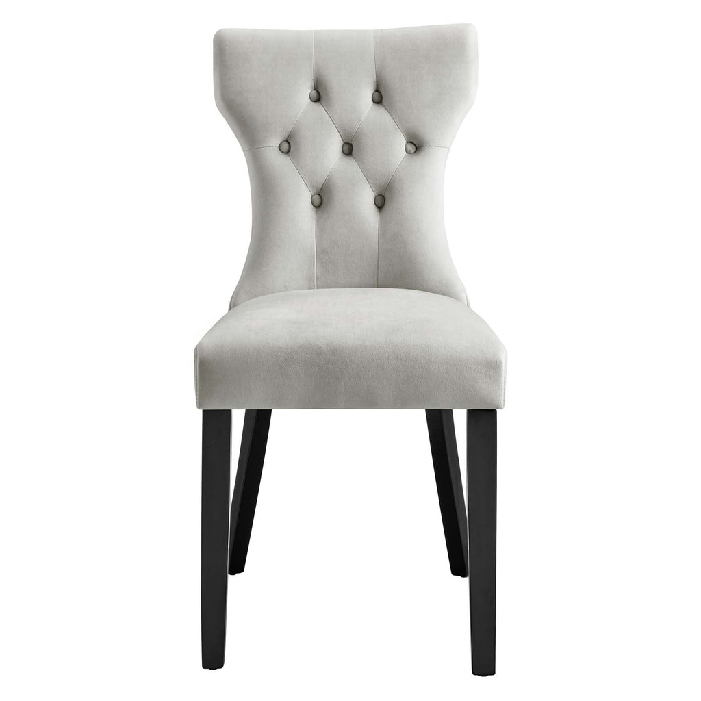 Silhouette Performance Velvet Dining Chairs Set of 2 by Modway