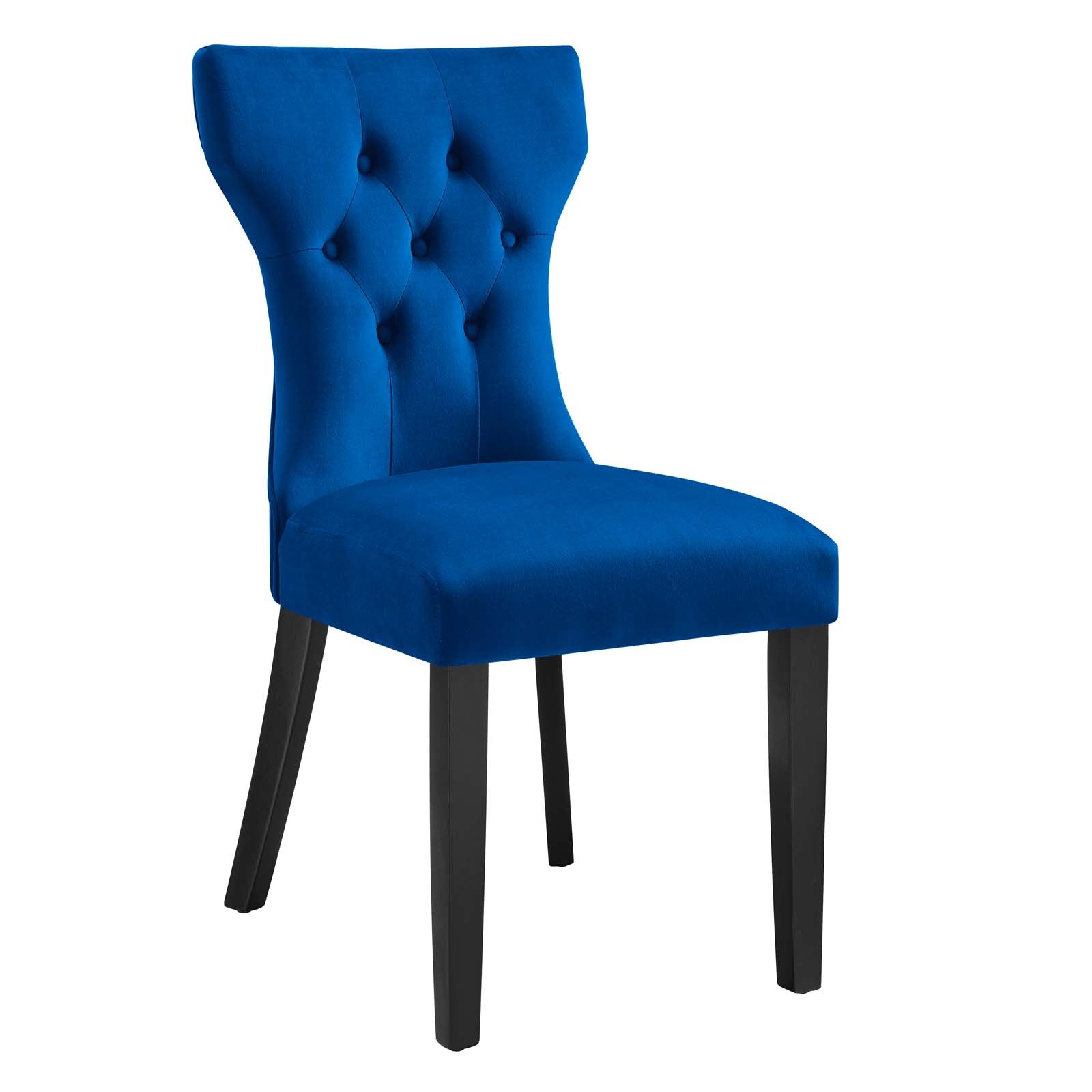 Silhouette Performance Velvet Dining Chairs Set of 2 by Modway
