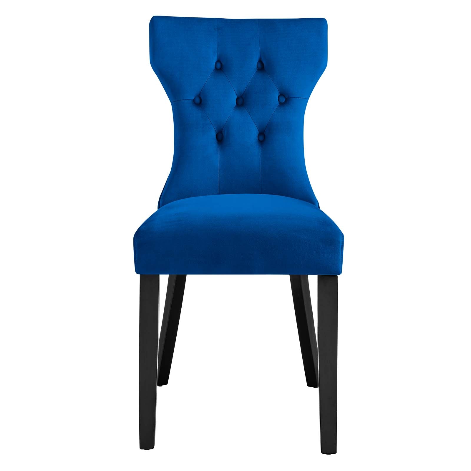 Silhouette Performance Velvet Dining Chairs Set of 2 by Modway