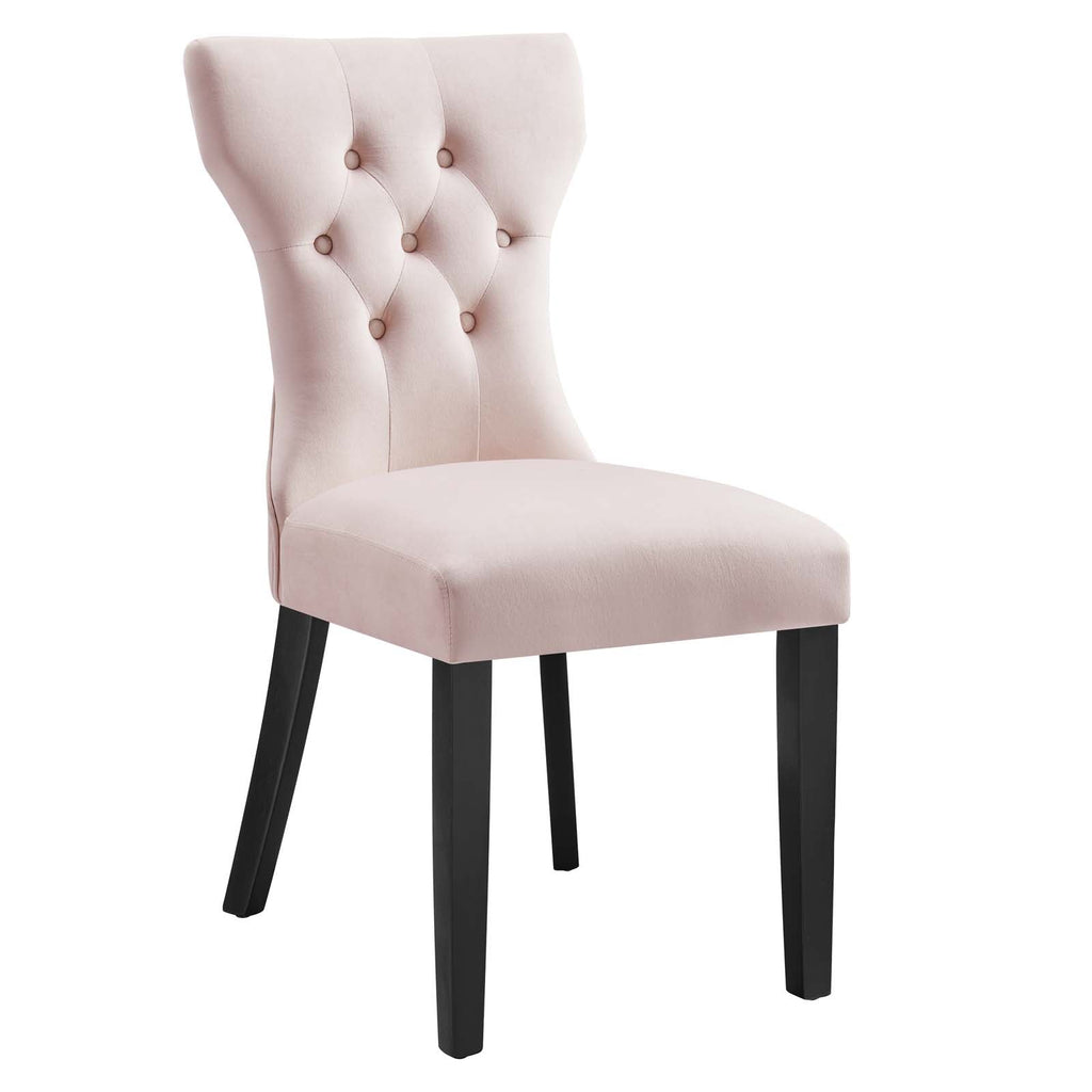 Silhouette Performance Velvet Dining Chairs Set of 2 by Modway