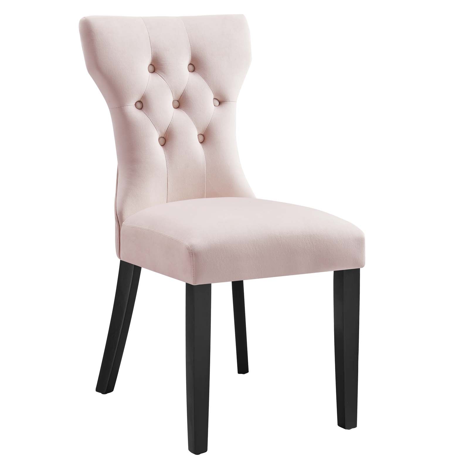 Silhouette Performance Velvet Dining Chairs Set of 2 by Modway
