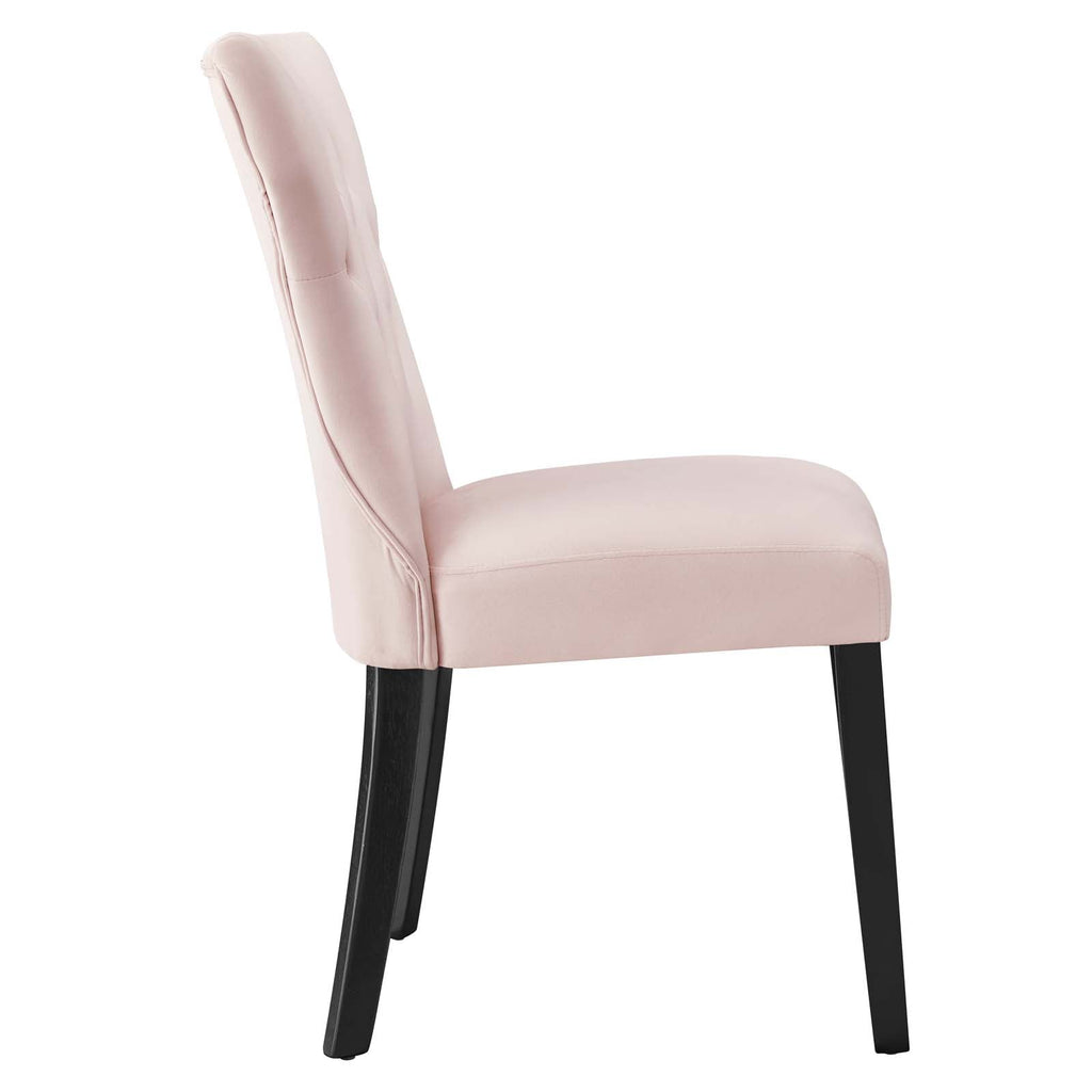 Silhouette Performance Velvet Dining Chairs Set of 2 by Modway