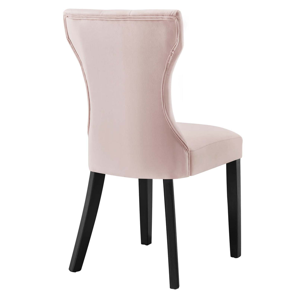 Silhouette Performance Velvet Dining Chairs Set of 2 by Modway