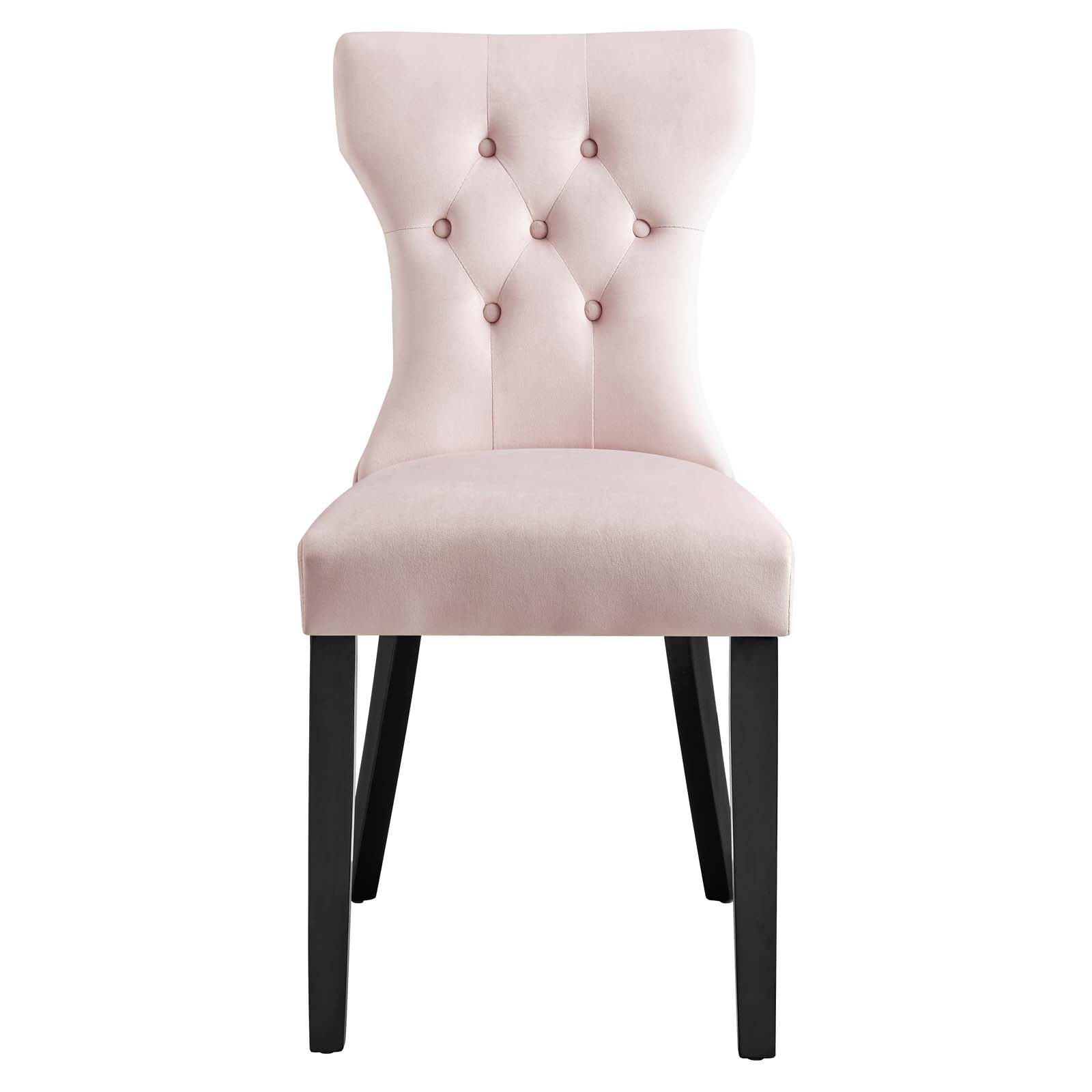 Silhouette Performance Velvet Dining Chairs Set of 2 by Modway