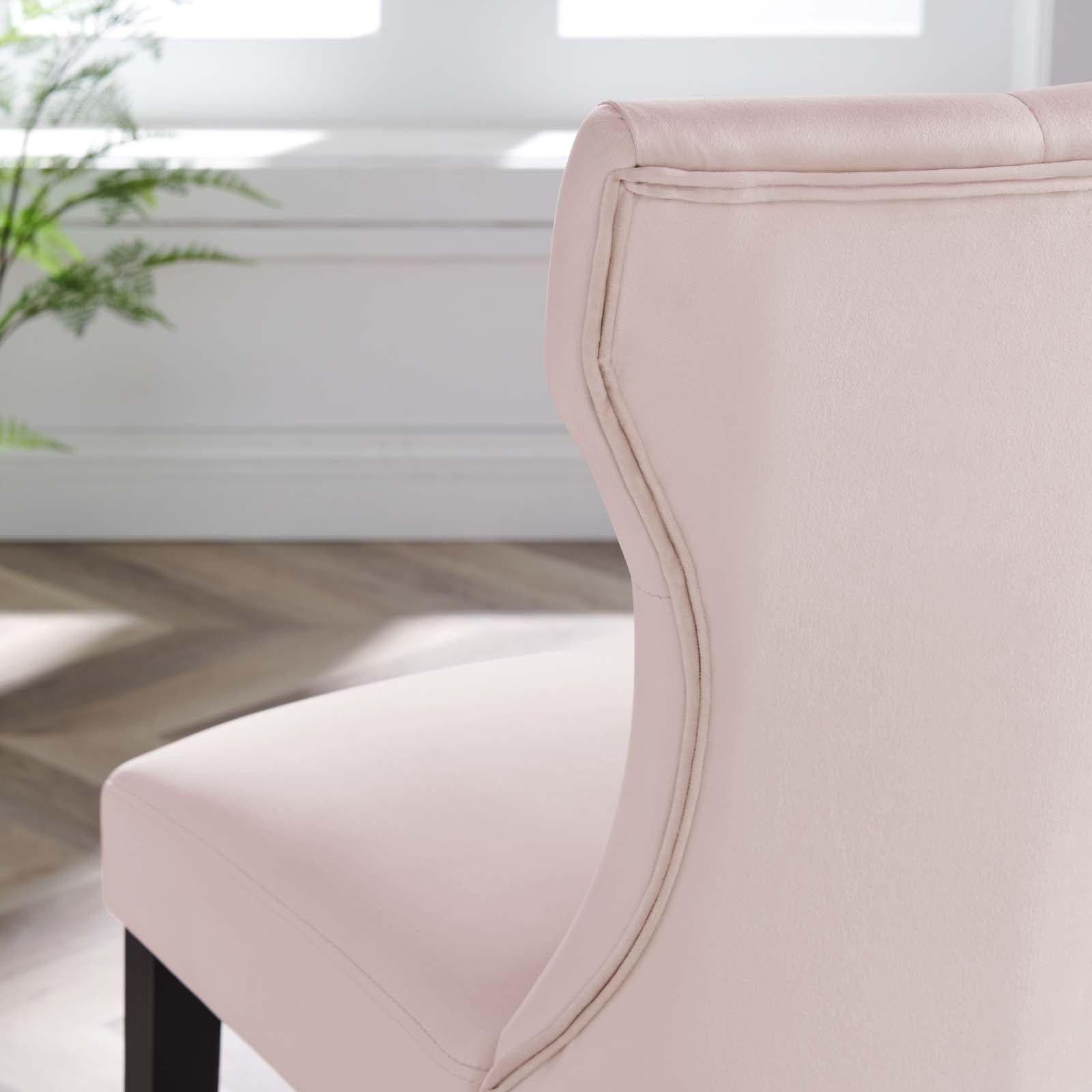 Silhouette Performance Velvet Dining Chairs Set of 2 by Modway