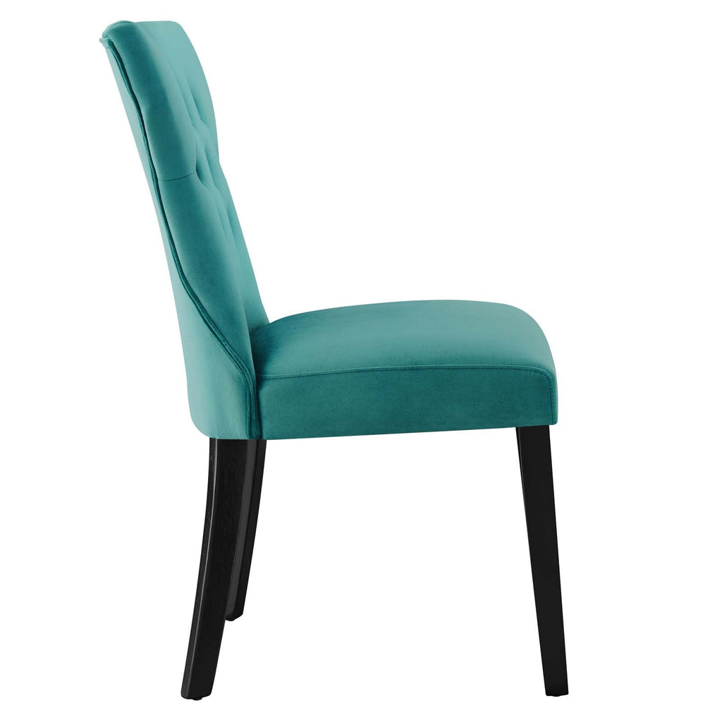 Silhouette Performance Velvet Dining Chairs Set of 2 by Modway