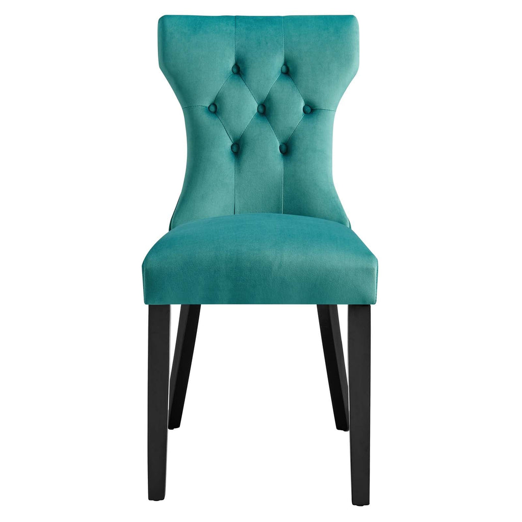 Silhouette Performance Velvet Dining Chairs Set of 2 by Modway
