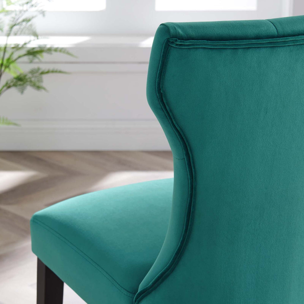 Silhouette Performance Velvet Dining Chairs Set of 2 by Modway