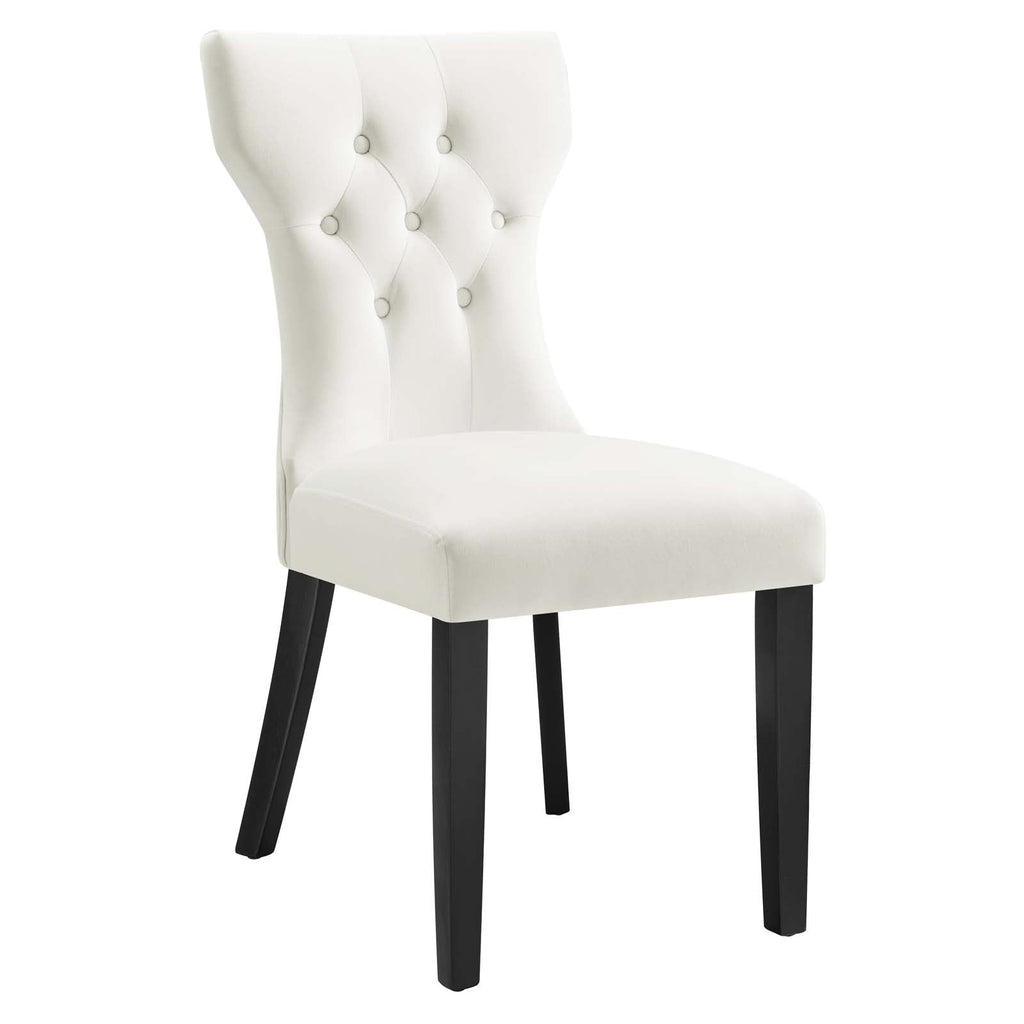 Silhouette Performance Velvet Dining Chairs Set of 2 by Modway