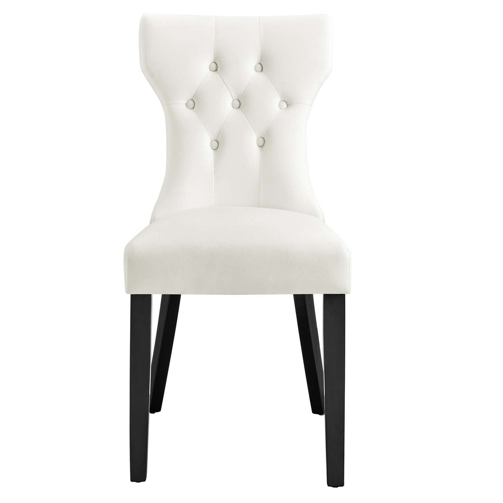 Silhouette Performance Velvet Dining Chairs Set of 2 by Modway