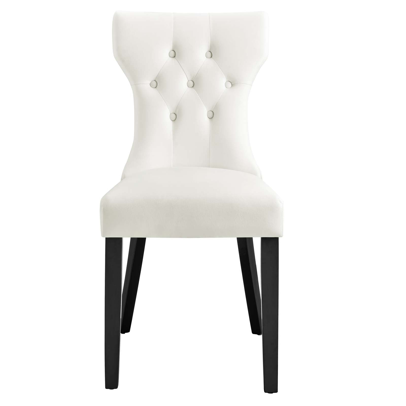 Silhouette Performance Velvet Dining Chairs Set of 2 by Modway