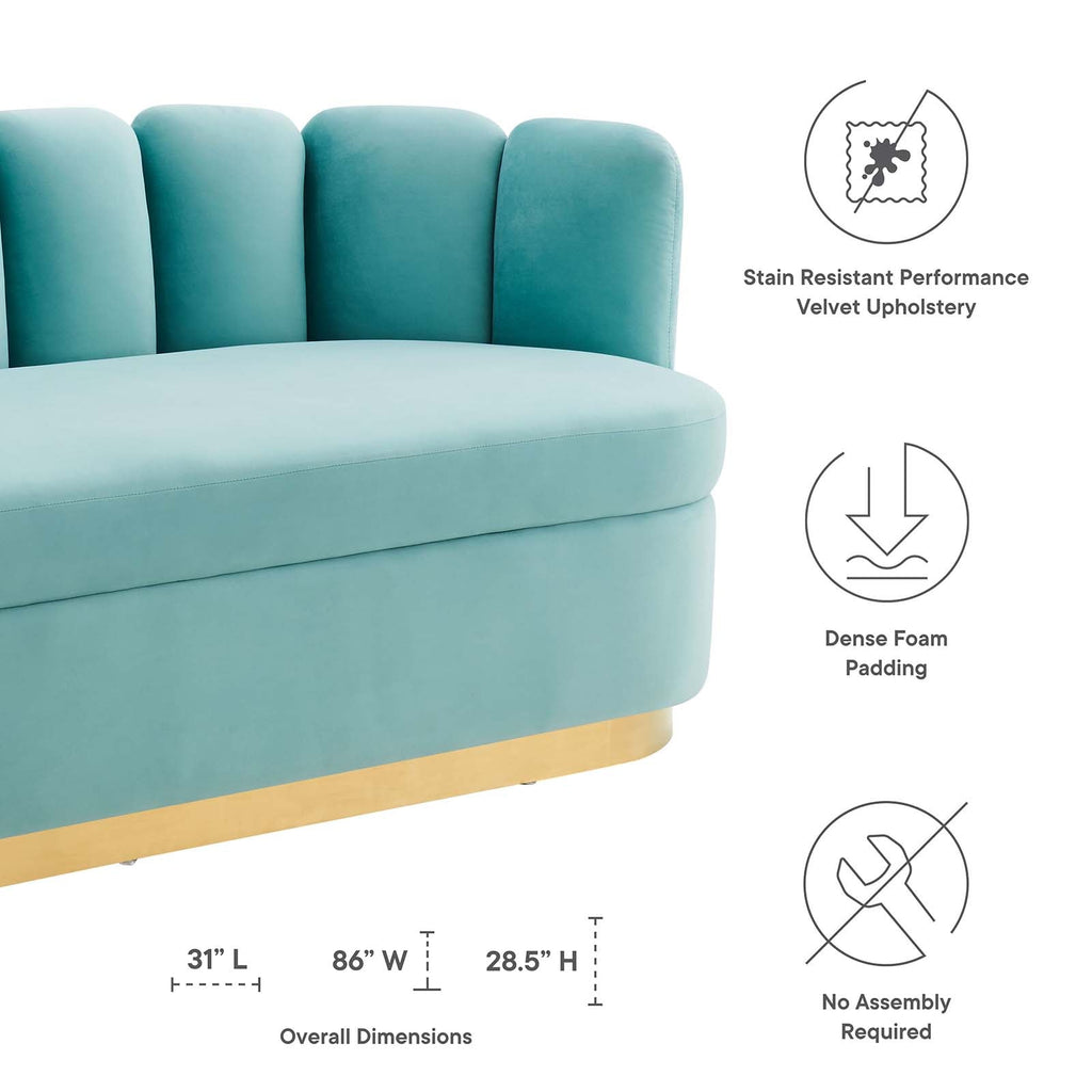 Victoria Channel Tufted Performance Velvet Sofa by Modway