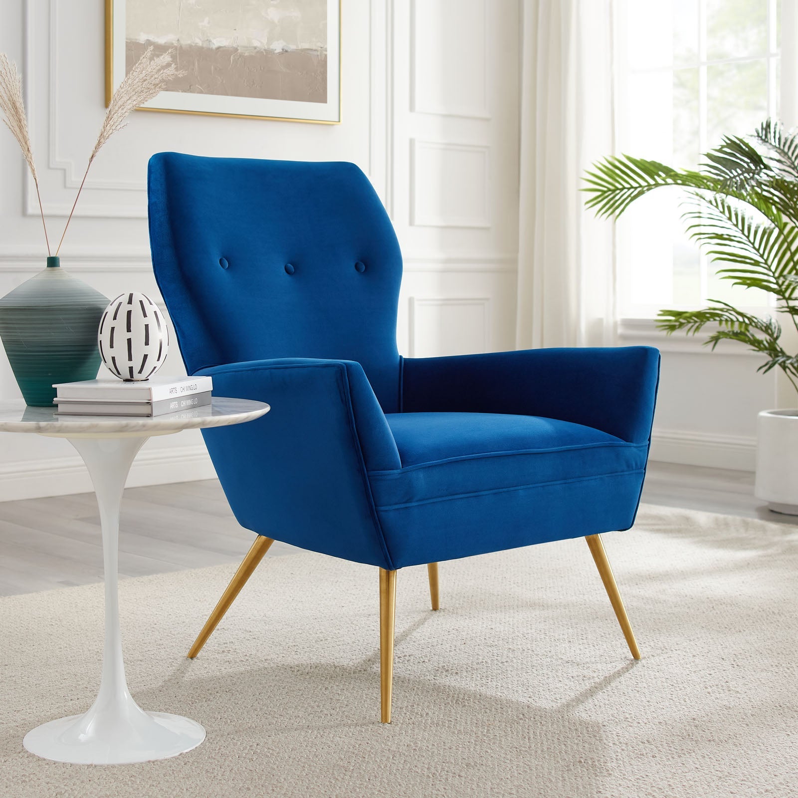 Renata Button Tufted Performance Velvet Armchair by Modway