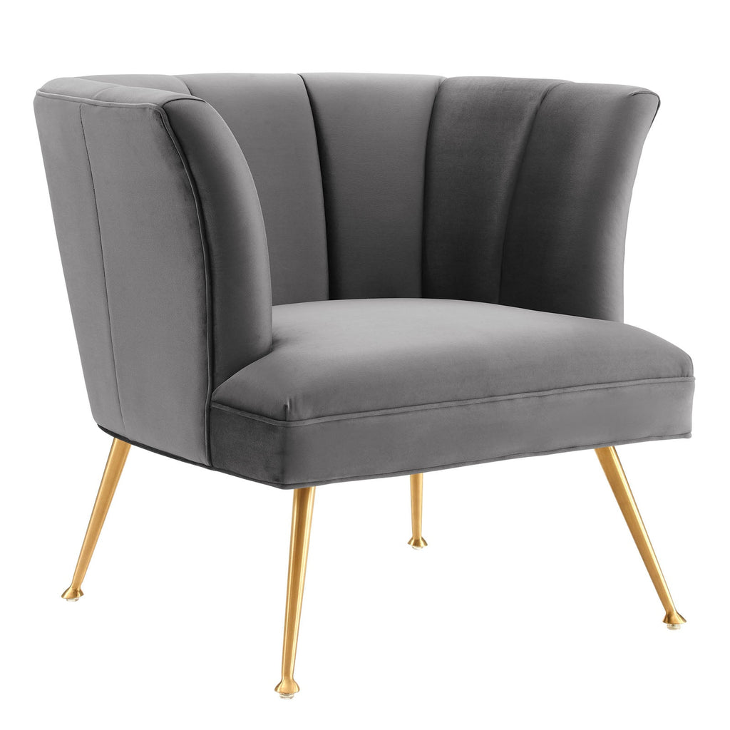 Veronica Channel Tufted Performance Velvet Armchair by Modway
