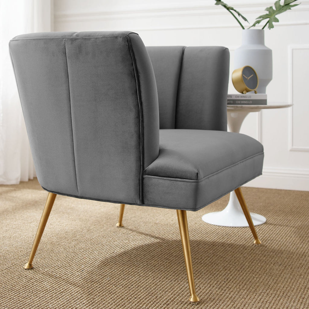 Veronica Channel Tufted Performance Velvet Armchair by Modway