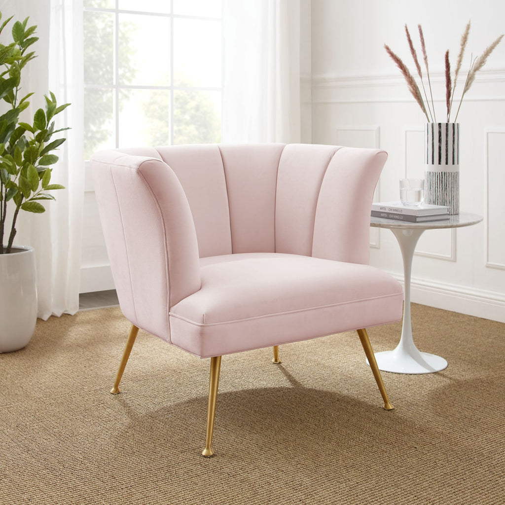 Veronica Channel Tufted Performance Velvet Armchair by Modway