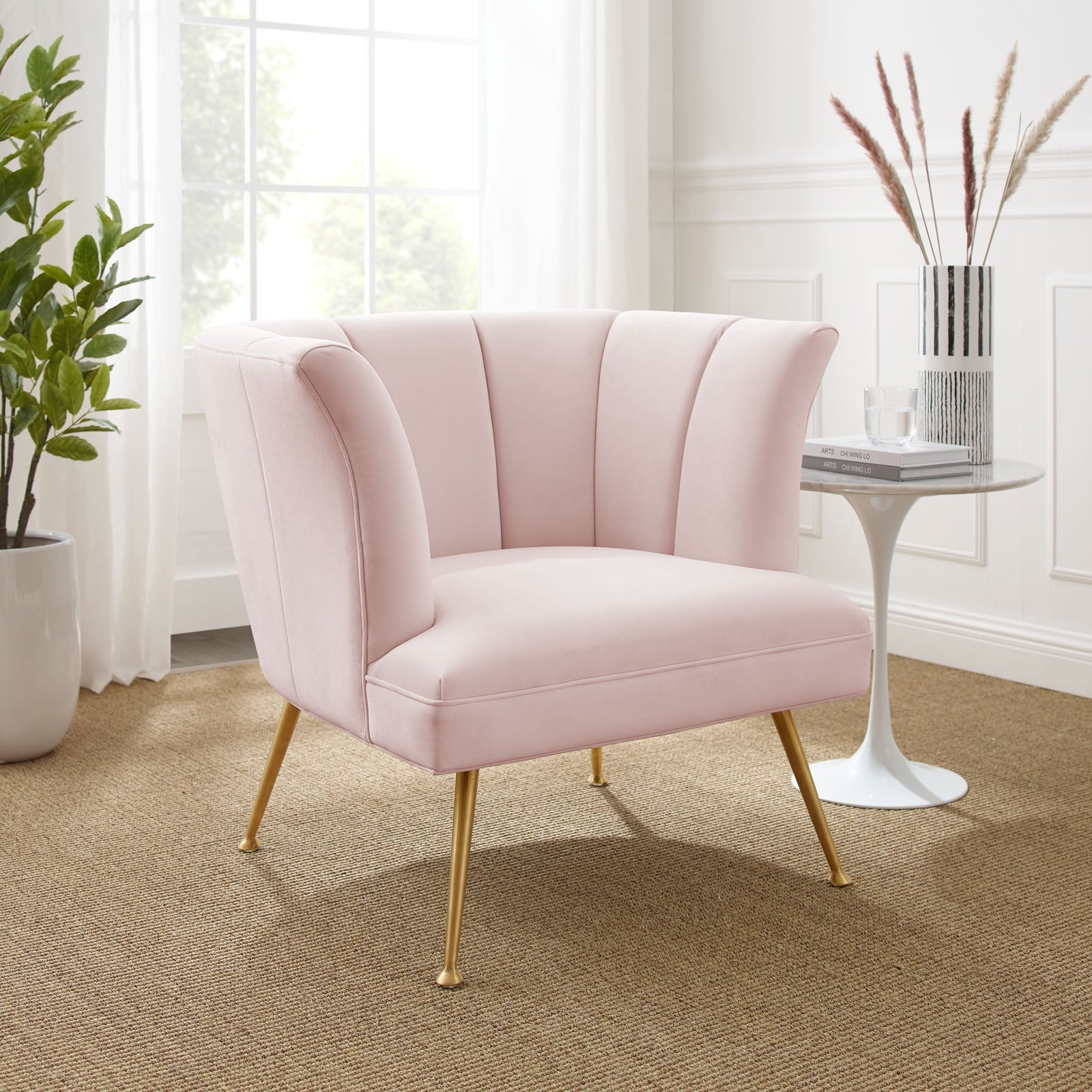 Veronica Channel Tufted Performance Velvet Armchair by Modway