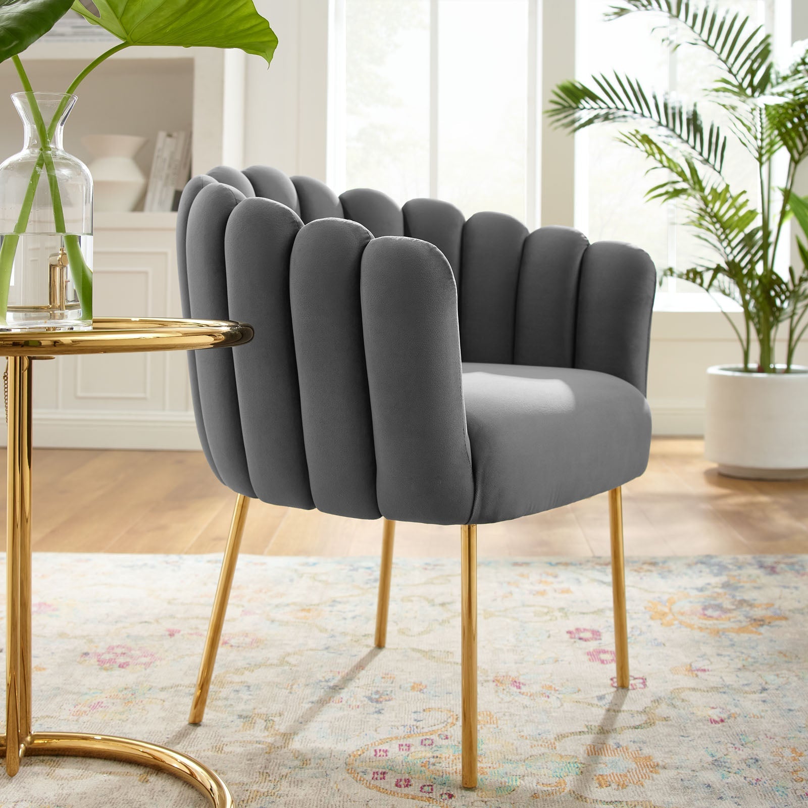 Sanna Channel Tufted Performance Velvet Armchair by Modway