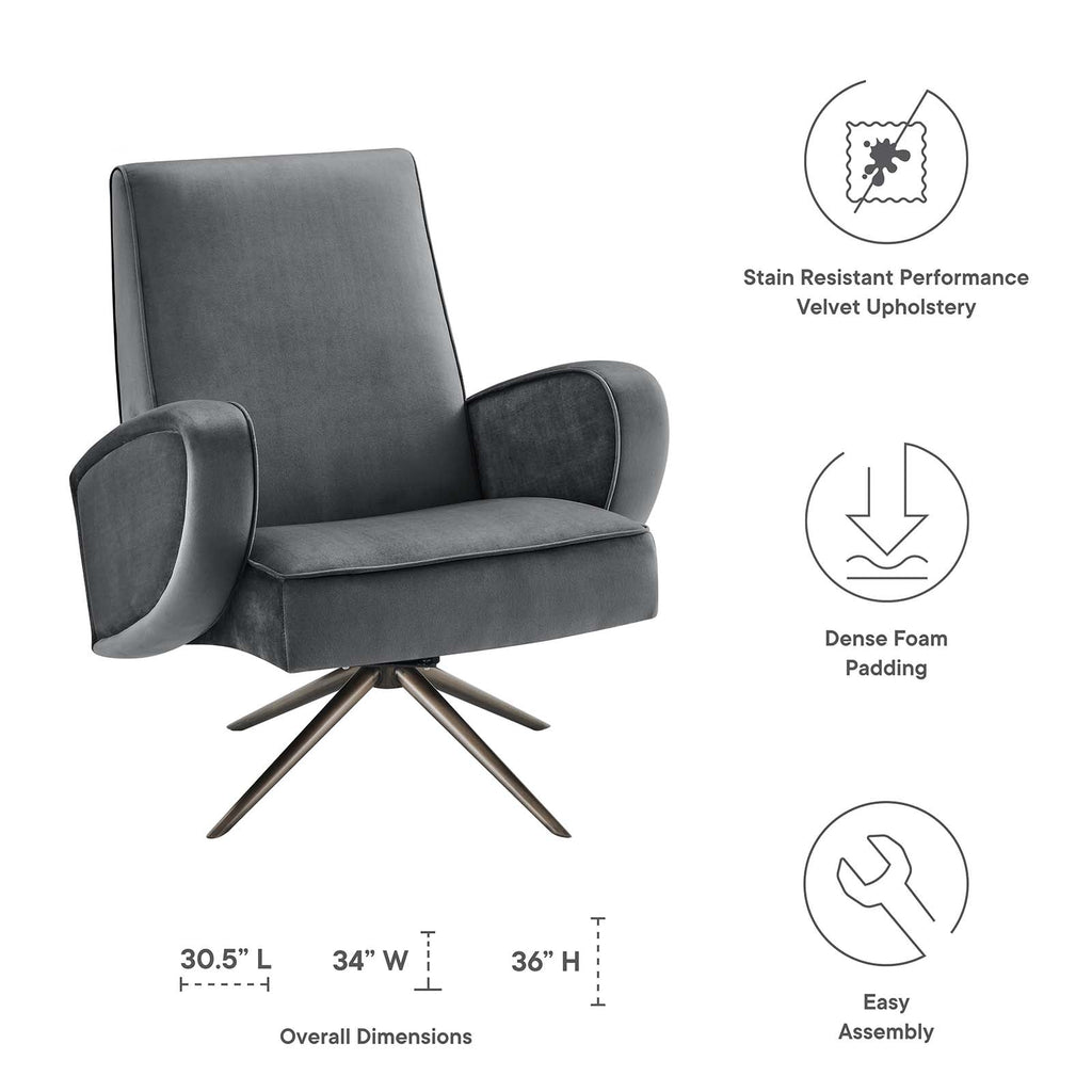 Superior Performance Velvet Swivel Chair by Modway