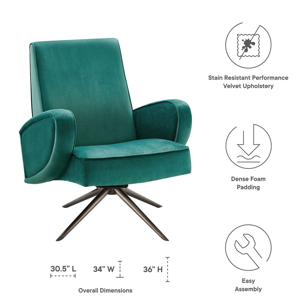 Superior Performance Velvet Swivel Chair by Modway