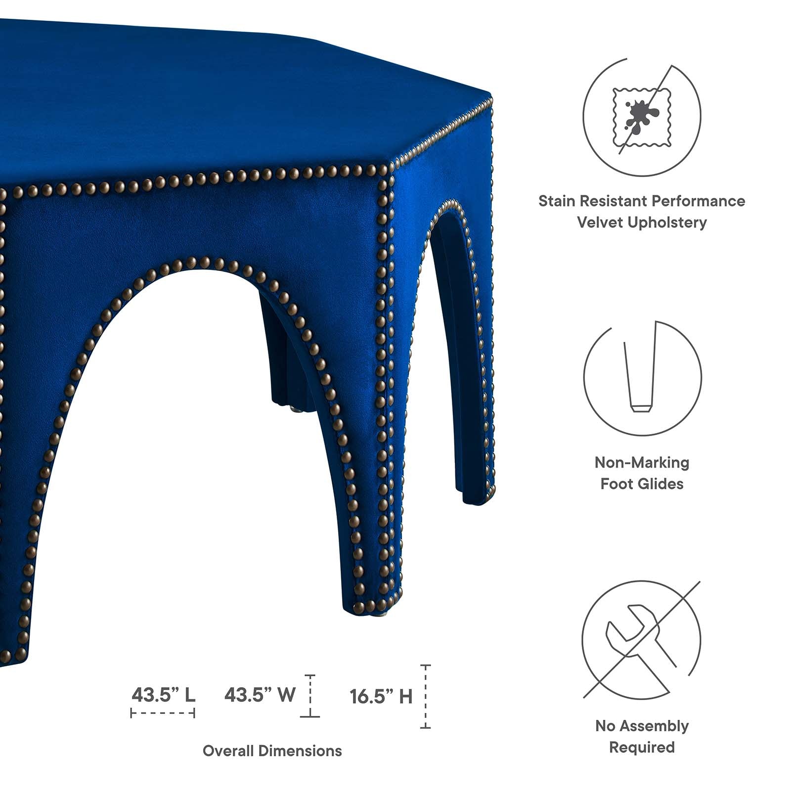 Victory Performance Velvet Ottoman by Modway