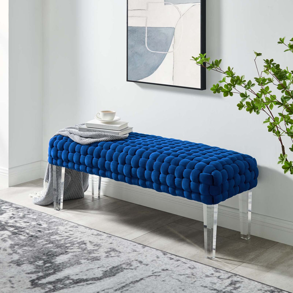 Prologue Woven Performance Velvet Ottoman by Modway