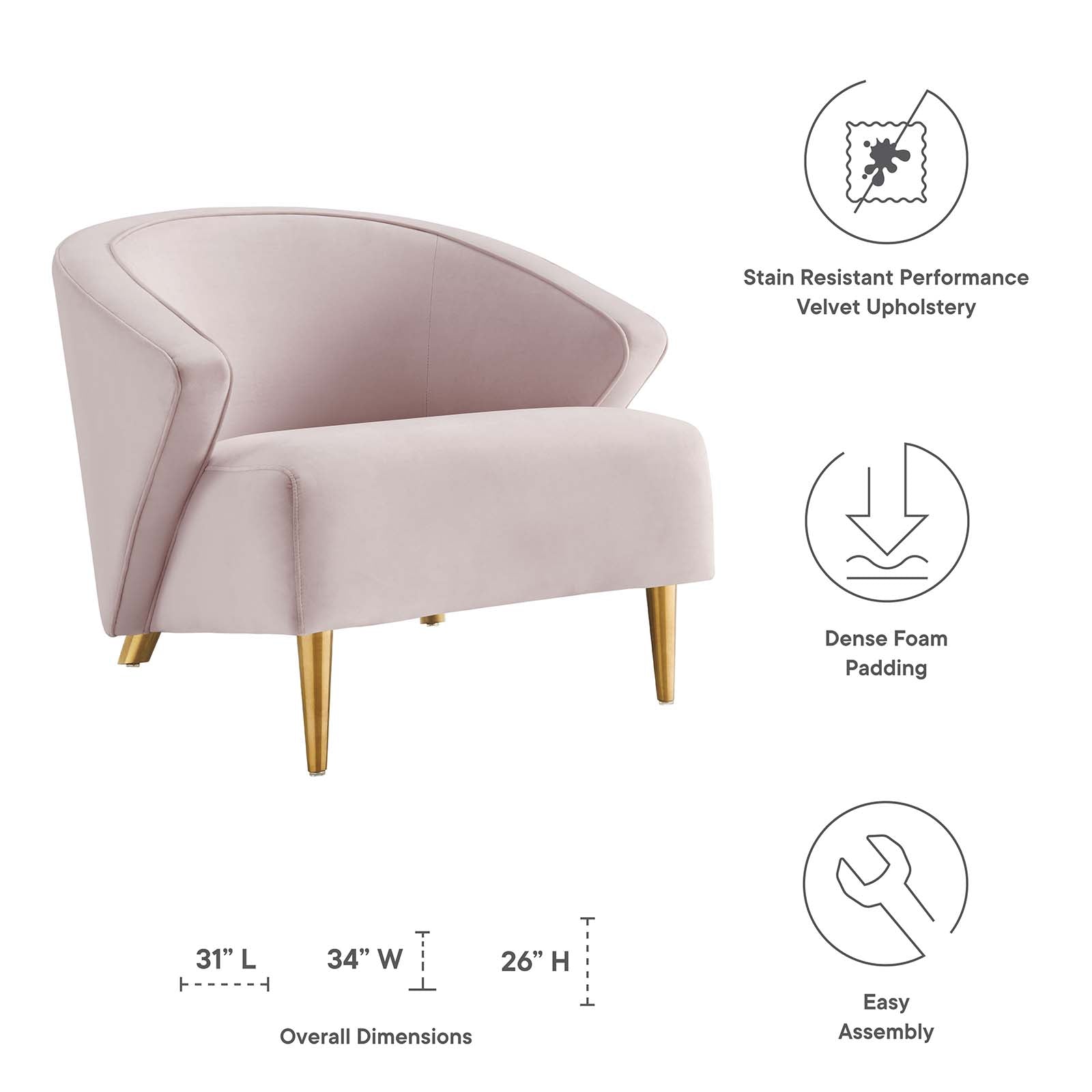 Odyssey Performance Velvet Armchair by Modway