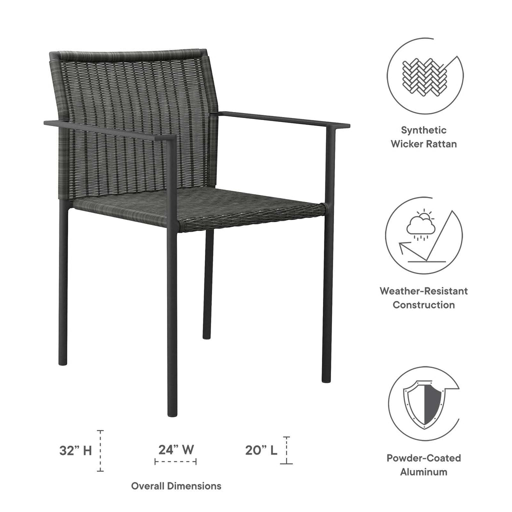 Lagoon Outdoor Patio Dining Armchairs Set of 2 by Modway