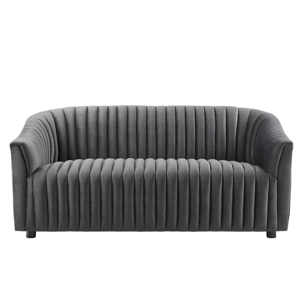 Announce Performance Velvet Channel Tufted Loveseat by Modway