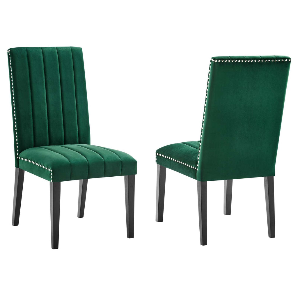 Catalyst Performance Velvet Dining Side Chairs Set of 2 by Modway