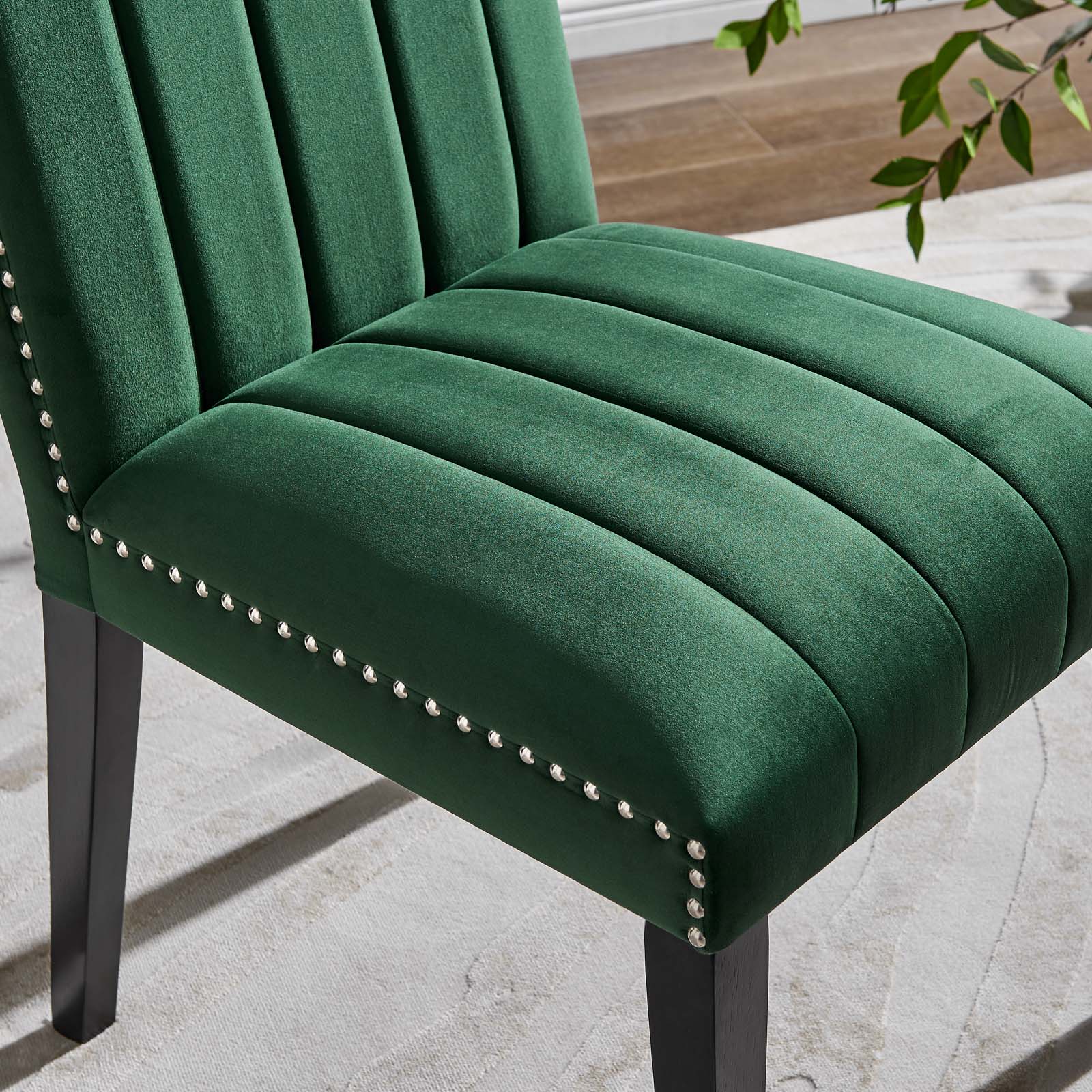 Catalyst Performance Velvet Dining Side Chairs Set of 2 by Modway