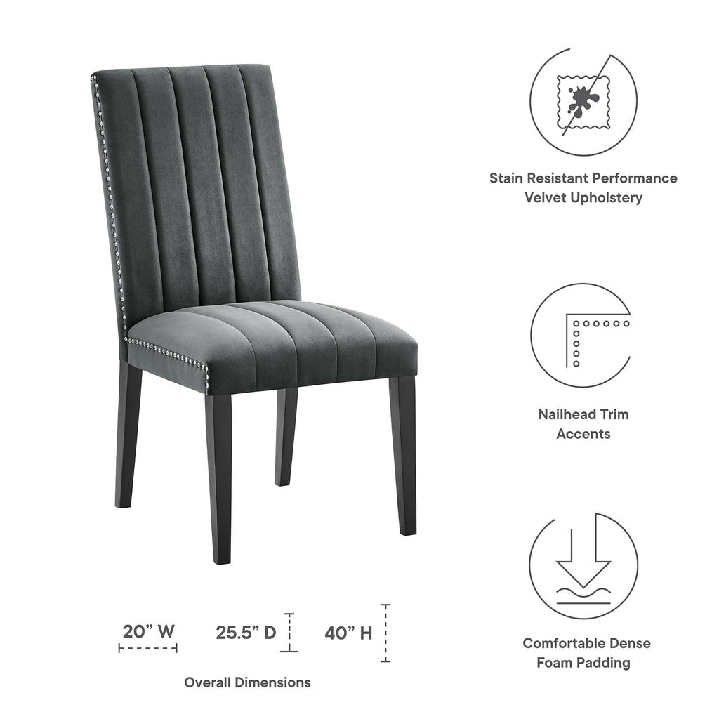 Catalyst Performance Velvet Dining Side Chairs Set of 2 by Modway